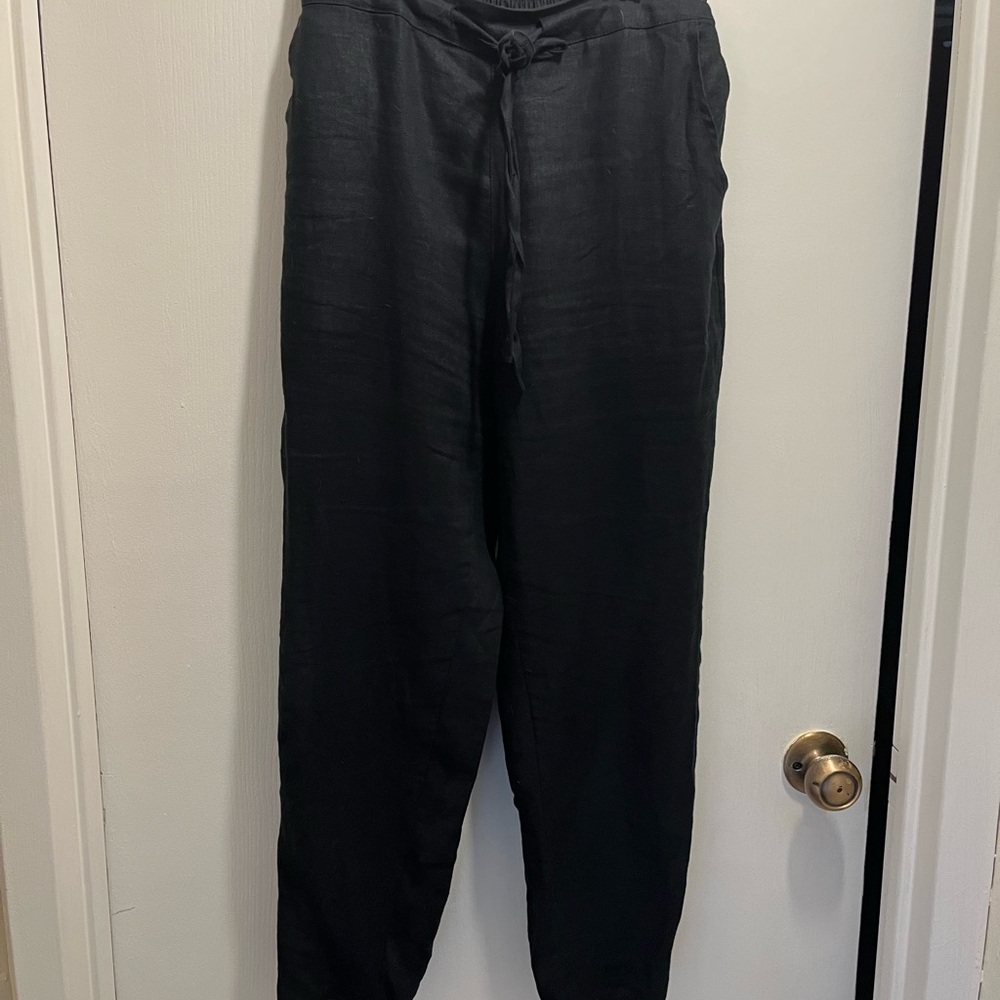 100% LINEN PANTS ~ BLACK, SUPER SOFT!